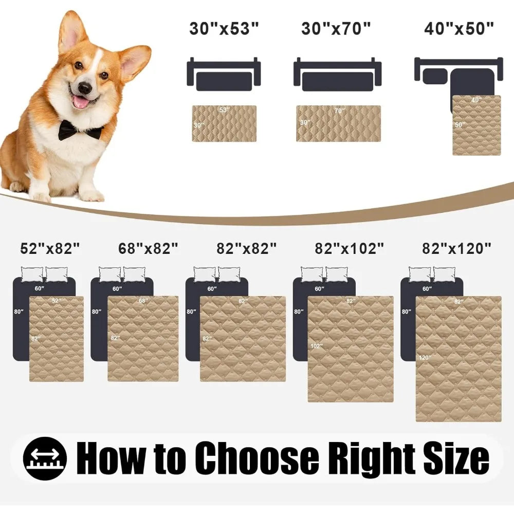 Waterproof Dog Bed Cover Reversible Soft Blanket Washable