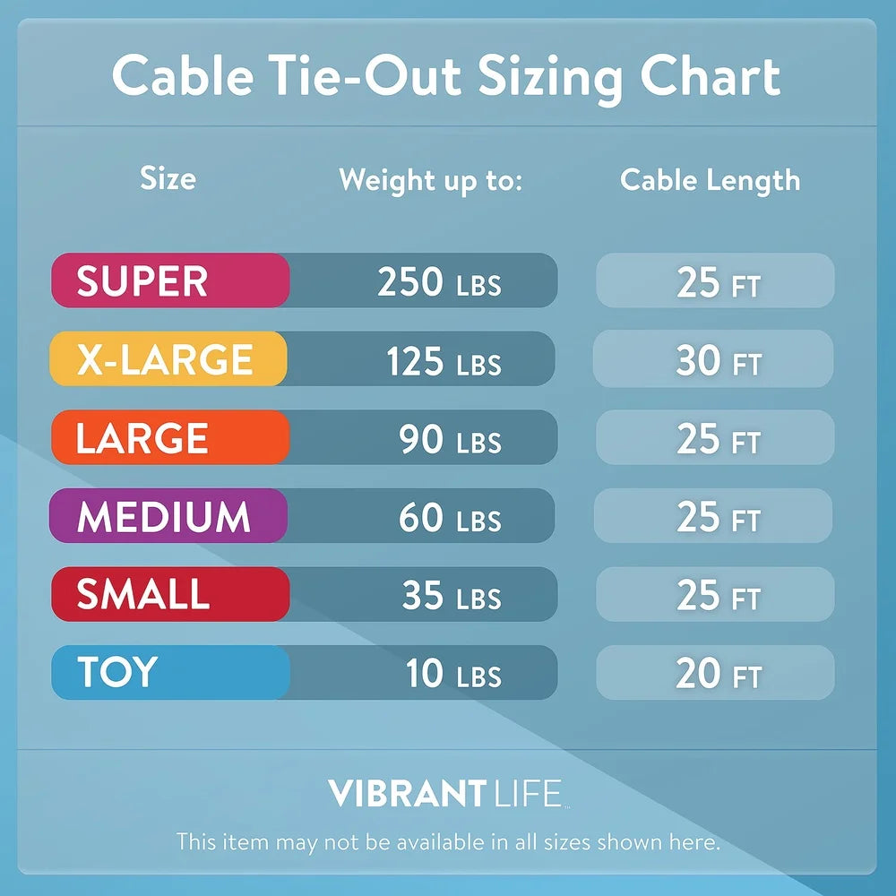 Ultra Durable Reflective Tieout Cable For Dogs Up To 125lbs