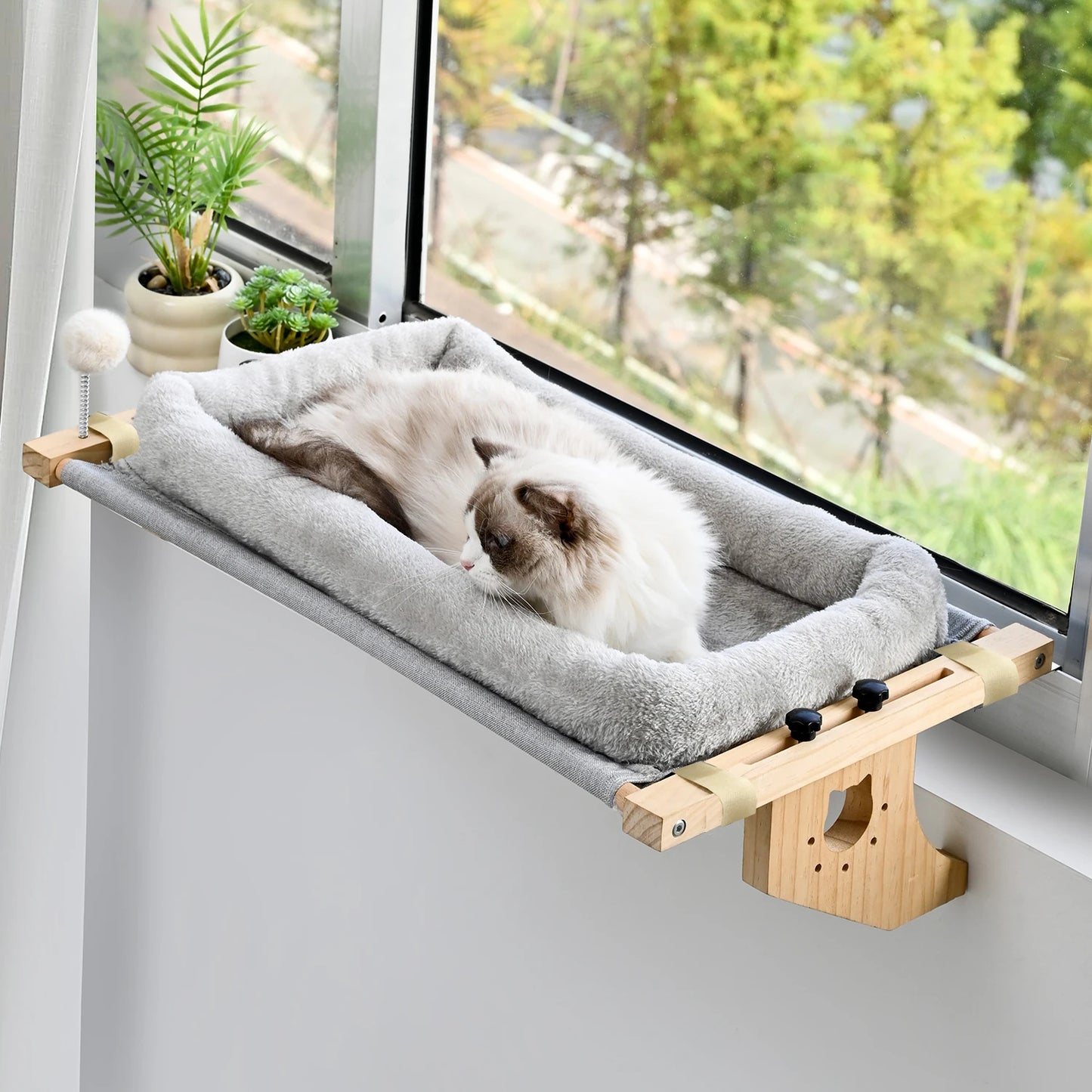 CN Zhejiang Cat Window Hammock Bed With Plush Removable Cover