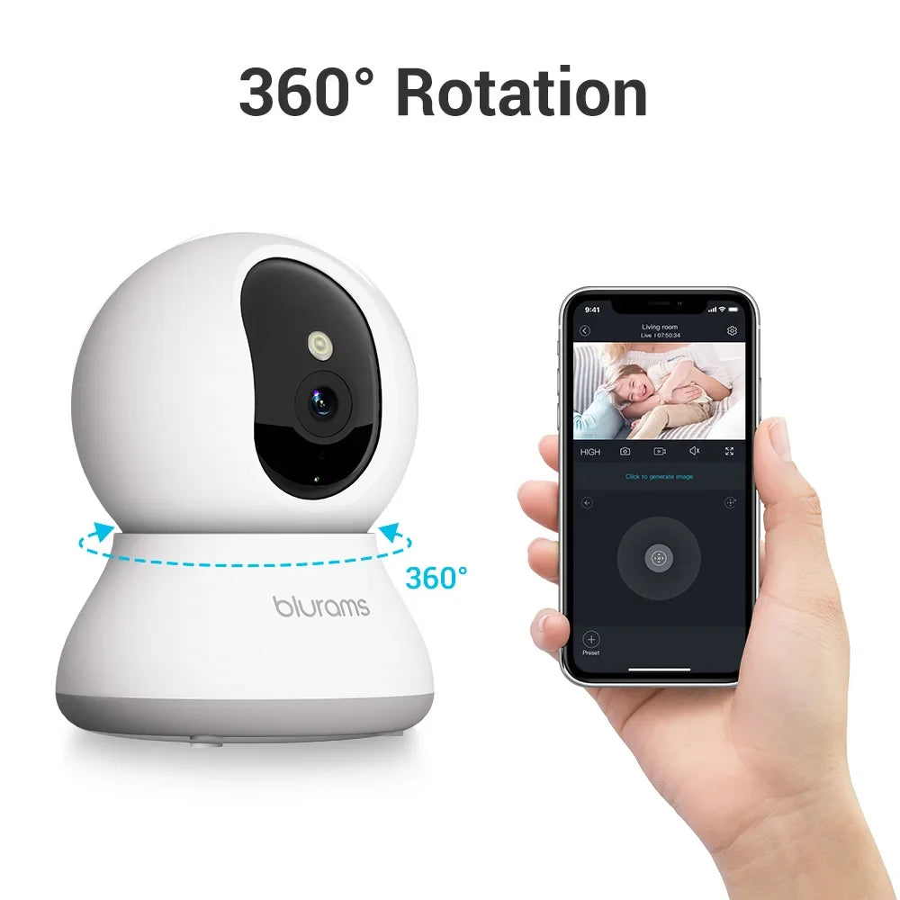 BoyKeep Blurams Indoor Security Camera 2K With Motion Detection And Two Way Audio