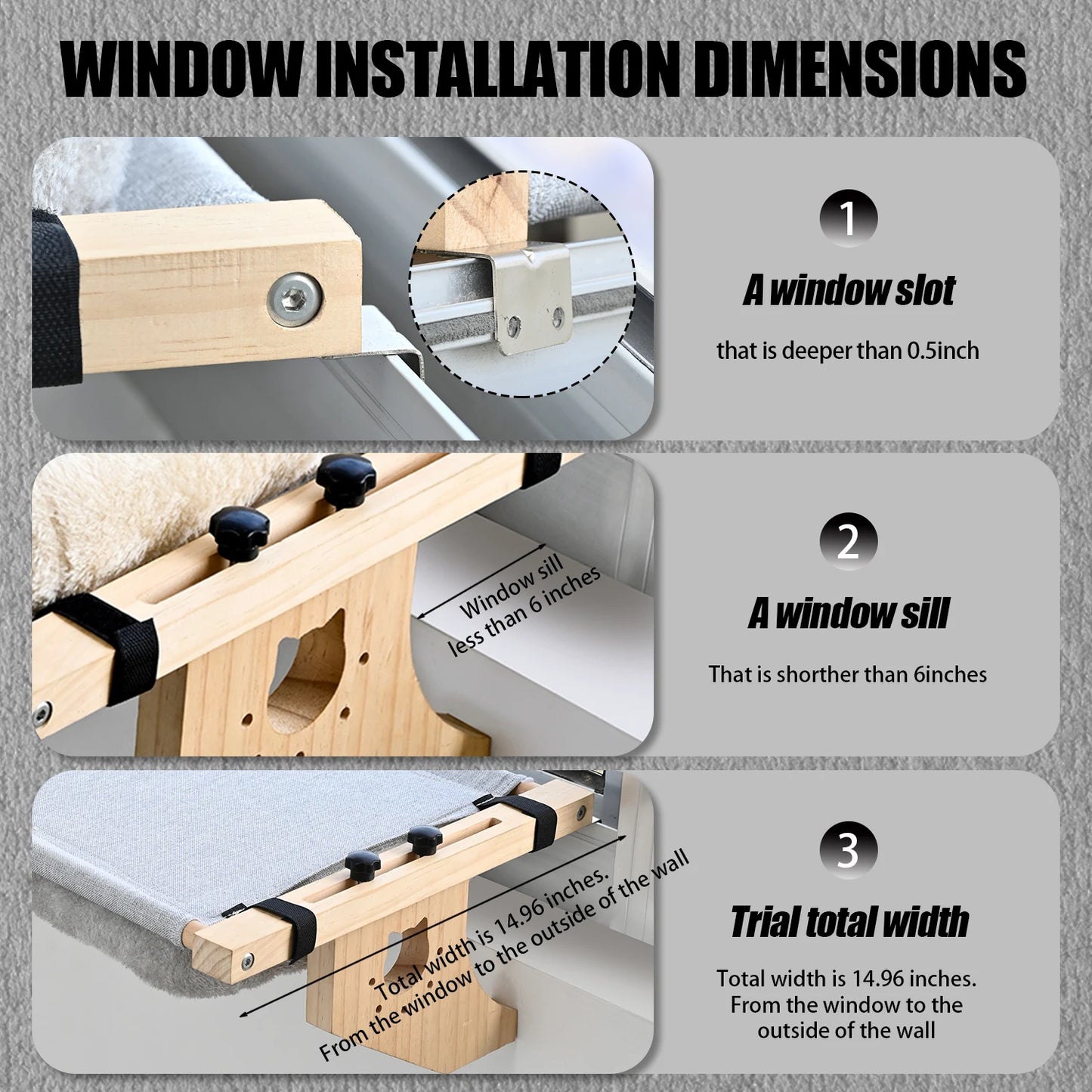 CN Zhejiang Cat Window Hammock Bed With Plush Removable Cover