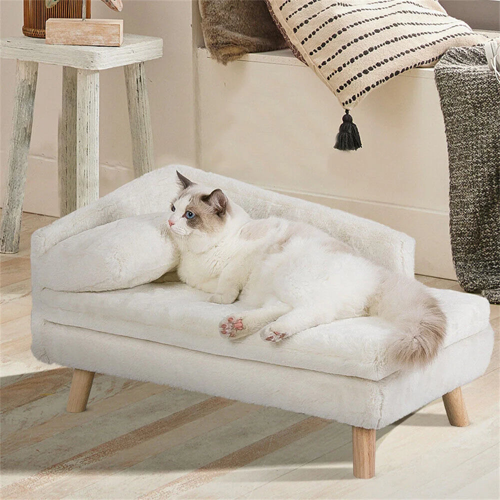 BORWARTCN Luxury Elevated Dog Sofa Bed With Backrest