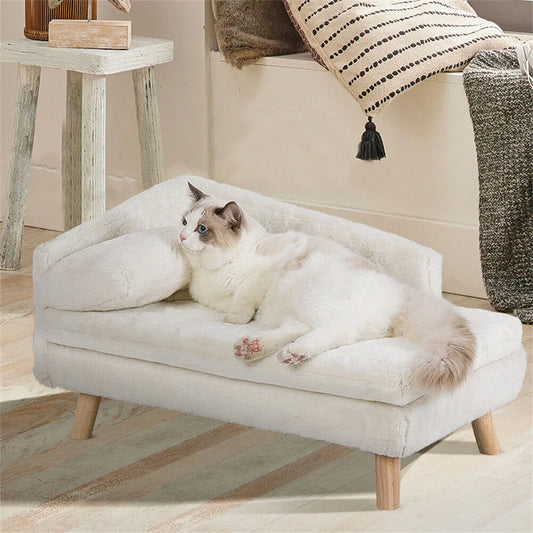 BORWARTCN Luxury Elevated Dog Sofa Bed With Backrest