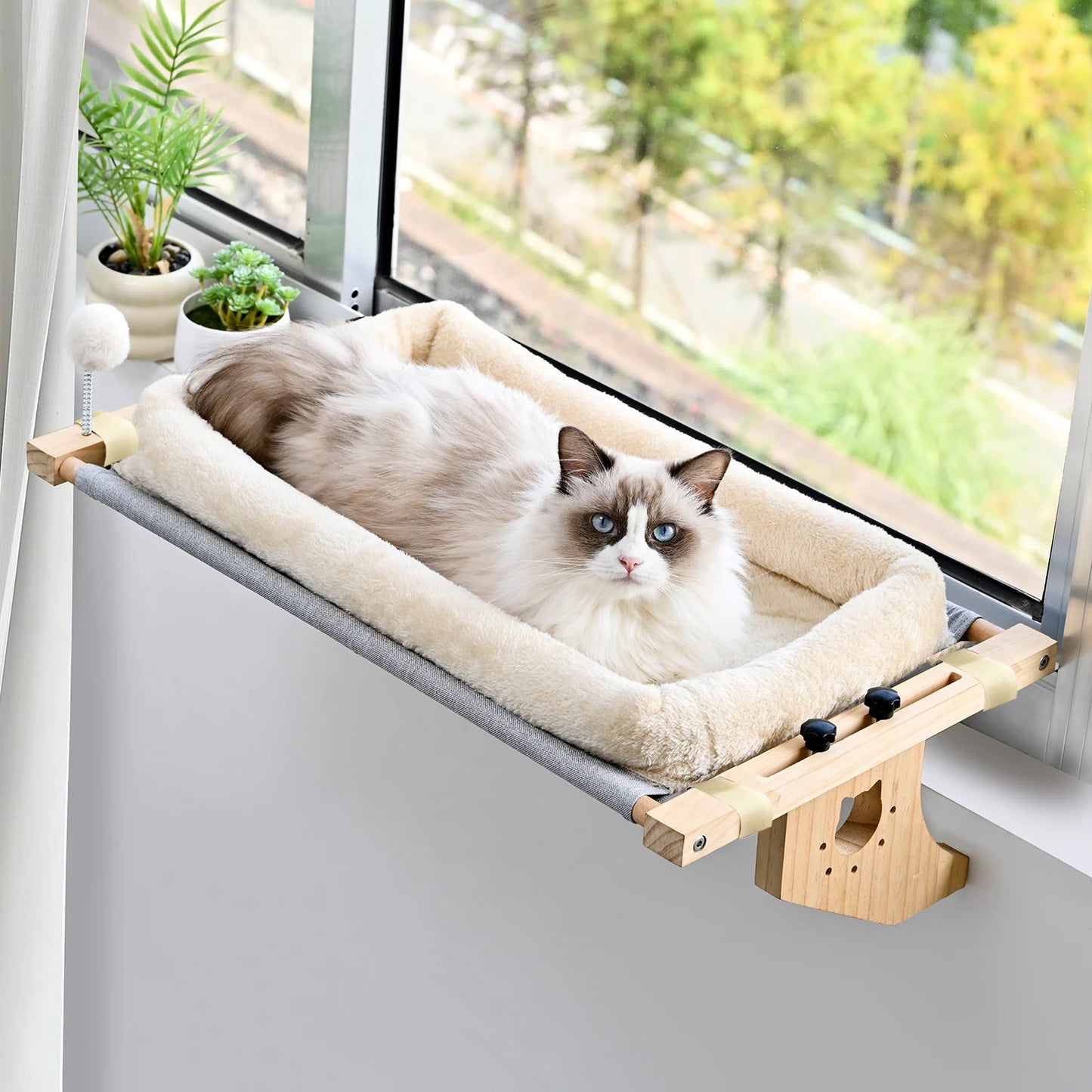 CN Zhejiang Cat Window Hammock Bed With Plush Removable Cover
