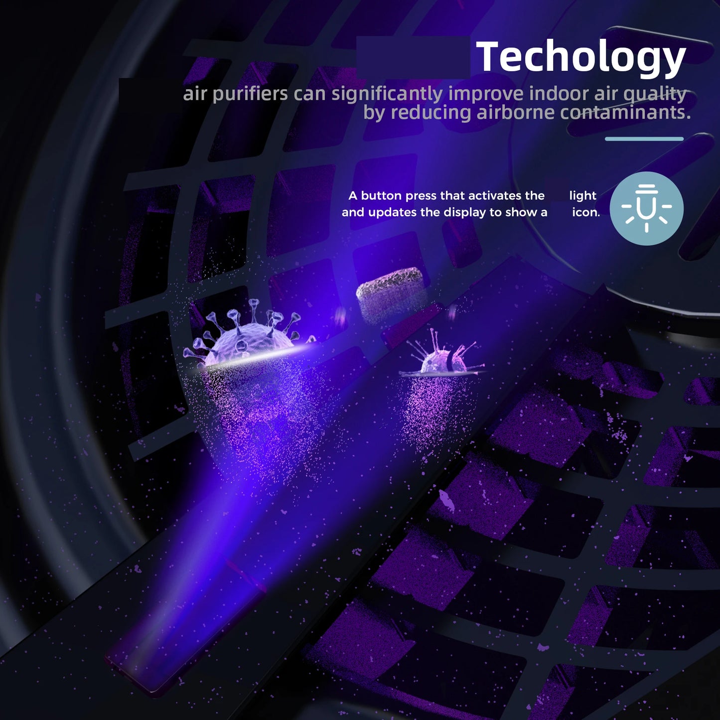 AROEVE Air Purifier Pet Dander Pollen Smoke 3 Speed Timer