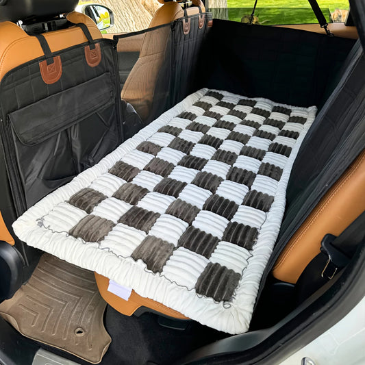 PETRAVELCN Pet Dog Bed Mat Seat Cover Plaid Fleece Cushion