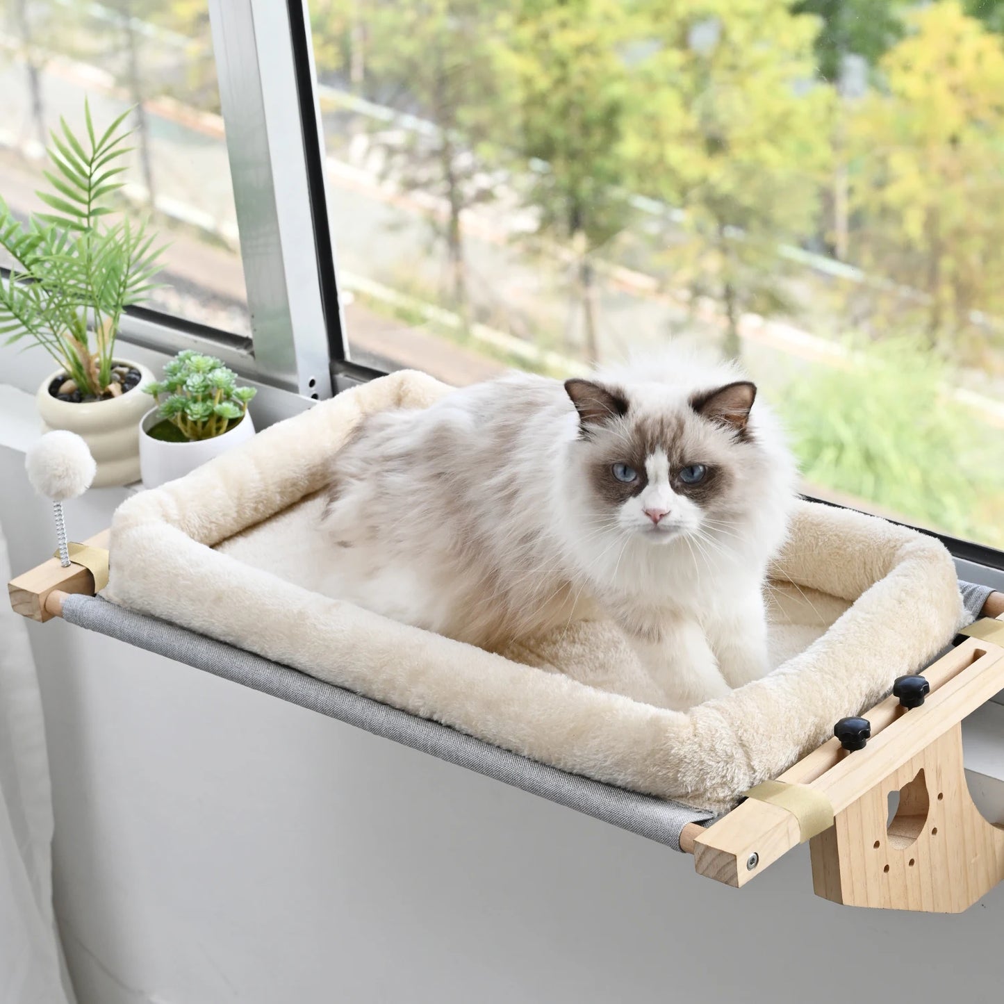 CN Zhejiang Cat Window Hammock Bed With Plush Removable Cover