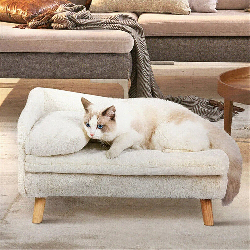 BORWARTCN Luxury Elevated Dog Sofa Bed With Backrest