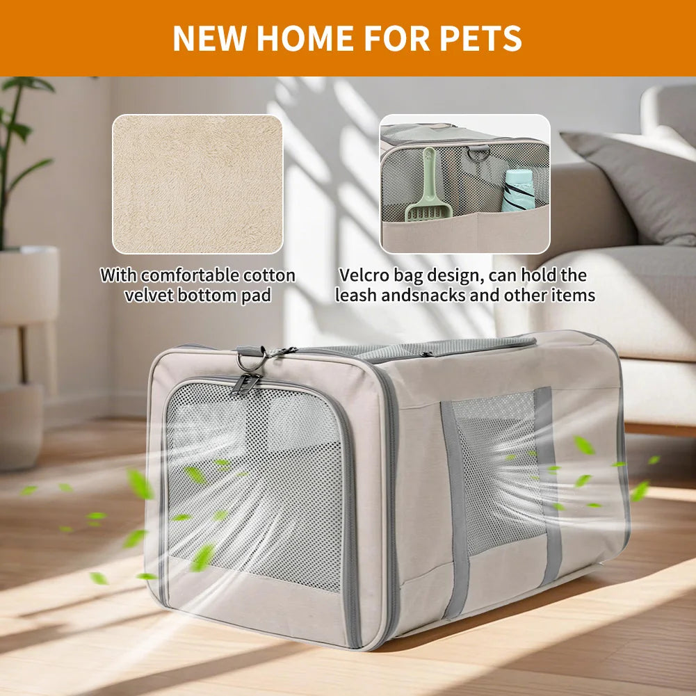 Breed Cat Trolley Carrier for Two Cats With Durable Wheels